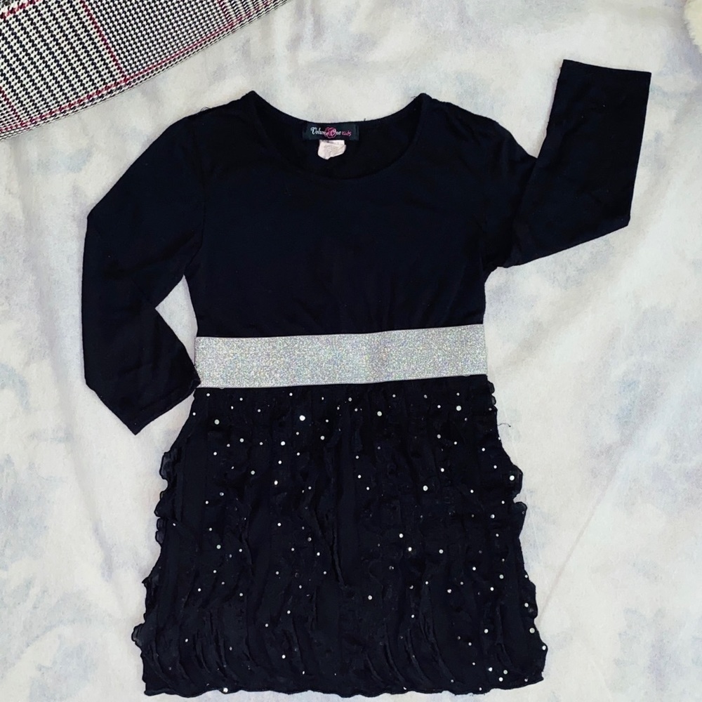 Shiny Black Long Sleeve Blouse